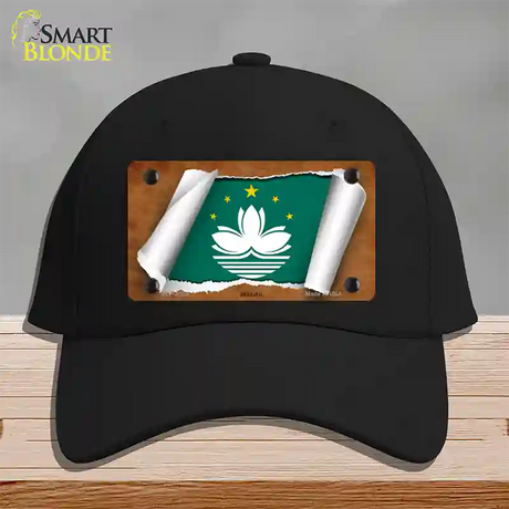 Macan Flag Scroll Novelty License Plate Hat Cotton / Black