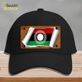 Malawi Flag Scroll Novelty License Plate Hat Cotton / Black