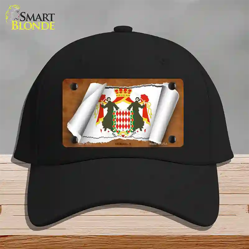 Monaco-S Flag Scroll Novelty License Plate Hat Cotton / Black