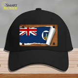 Montserrat Flag Scroll Novelty License Plate Hat Cotton / Black