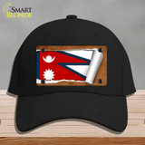 Nepal Flag Scroll Novelty License Plate Hat Cotton / Black