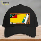 Nevis Flag Scroll Novelty License Plate Hat Cotton / Black