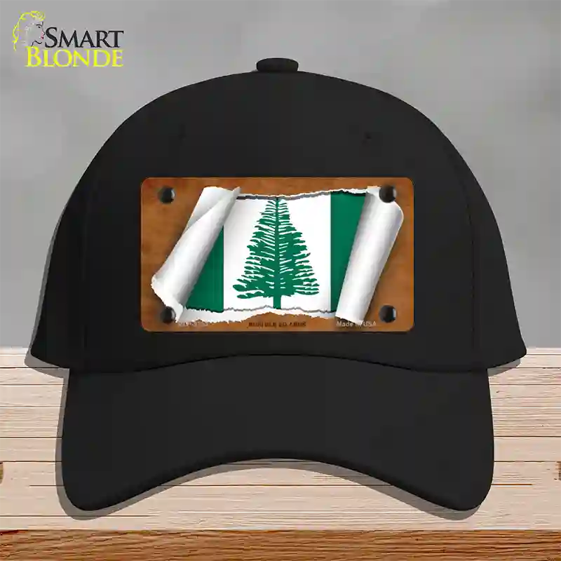 Norfolk Islands Flag Scroll Novelty License Plate Hat Cotton / Black