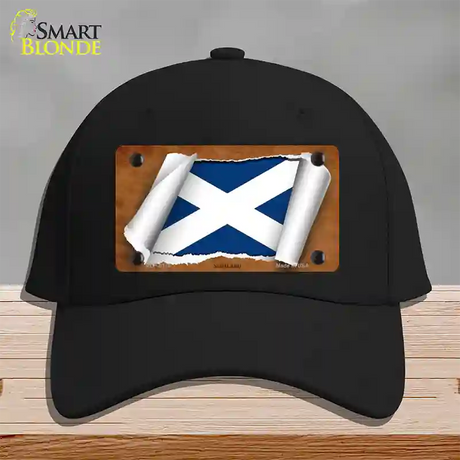 Scotland Flag Scroll Novelty License Plate Hat Cotton / Black