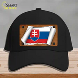 Slovakia Flag Scroll Novelty License Plate Hat Cotton / Black