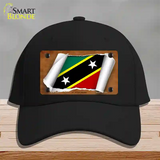 St Kitts-Nevis Flag Scroll Novelty License Plate Hat Cotton / Black