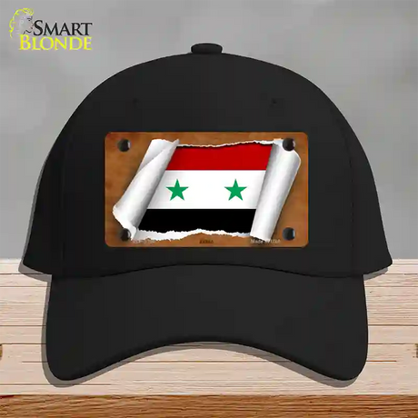 Syria Flag Scroll Novelty License Plate Hat Cotton / Black