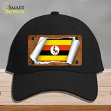 Uganda Flag Scroll Novelty License Plate Hat Cotton / Black