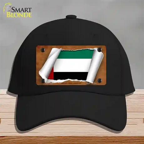 United Arab Emirates Flag Scroll Novelty License Plate Hat Cotton / Black