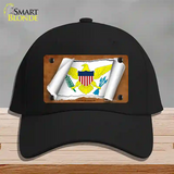 Virgin Islands US Flag Scroll Novelty License Plate Hat Cotton / Black