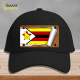 Zimbabwe Flag Scroll Novelty License Plate Hat Cotton / Black