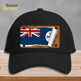 Queenland Flag Scroll Novelty License Plate Hat Cotton / Black