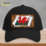 Wales Flag Scroll Novelty License Plate Hat Cotton / Black