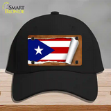 Puerto Rico Flag Scroll Novelty License Plate Hat Cotton / Black