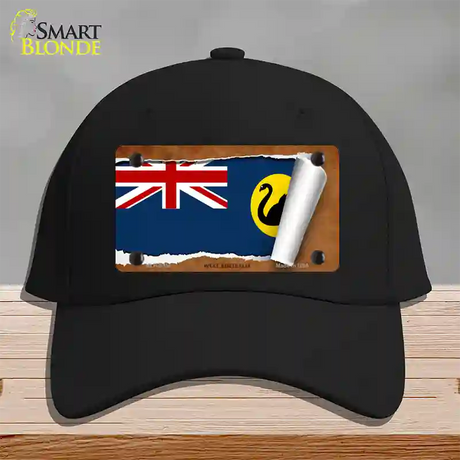 West Australia Flag Scroll Novelty License Plate Hat Cotton / Black