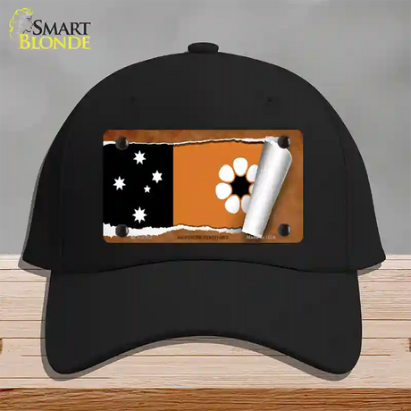 Northern Territory Flag Scroll Novelty License Plate Hat Cotton / Black