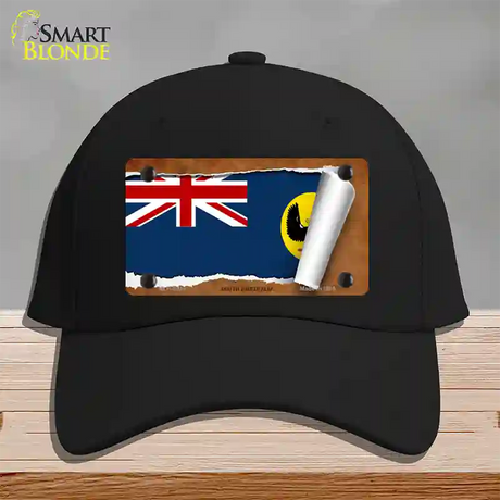 South Australia Flag Scroll Novelty License Plate Hat Cotton / Black