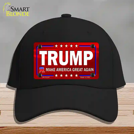 Trump Red Novelty License Plate Hat Cotton / Black