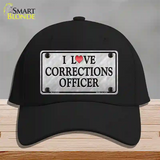 I Love Corrections Officer Novelty License Plate Hat Cotton / Black