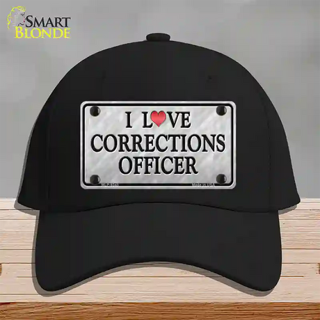 I Love Corrections Officer Novelty License Plate Hat Cotton / Black