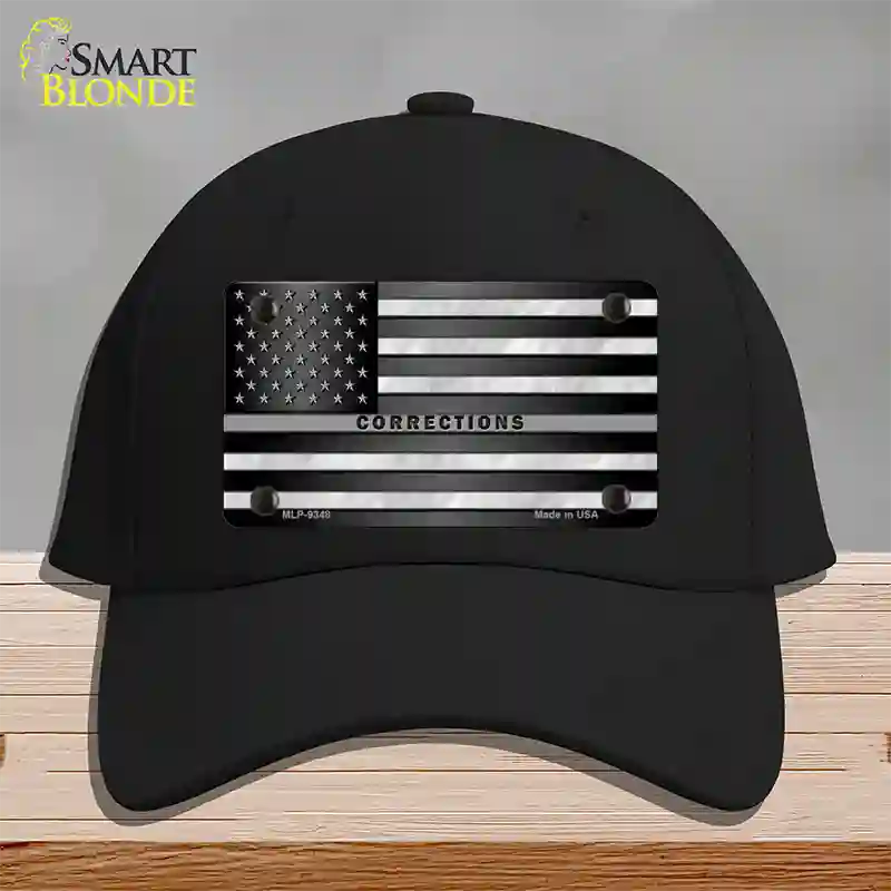 American Flag Corrections Novelty License Plate Hat Cotton / Black