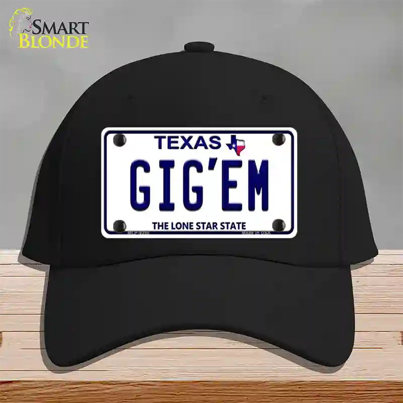 Gigem Texas Novelty License Plate Hat Cotton / Black