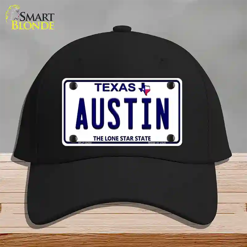 Austin Texas Novelty License Plate Hat Cotton / Black