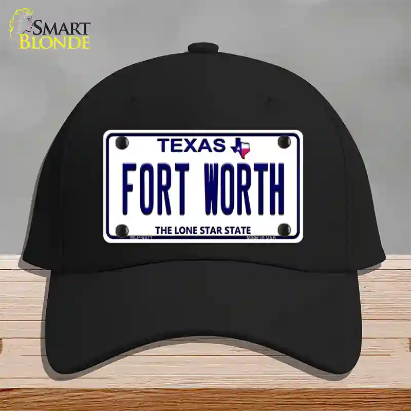 Fort Worth Texas Novelty License Plate Hat Cotton / Black