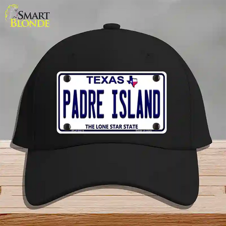 Padre Island Texas Novelty License Plate Hat Cotton / Black