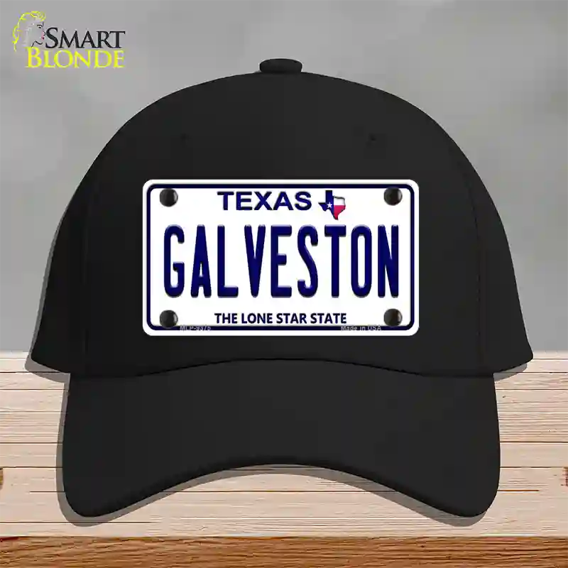 Galveston Texas Novelty License Plate Hat Cotton / Black