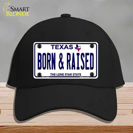 Born and Raised Texas Novelty License Plate Hat Cotton / Black