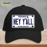 Hey Yall Texas Novelty License Plate Hat Cotton / Black