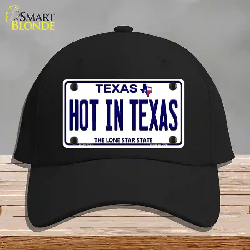 Hot in Texas Novelty License Plate Hat Cotton / Black