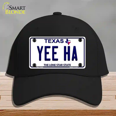 Yee Ha Texas Novelty License Plate Hat Cotton / Black