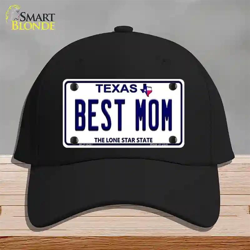 Best Mom Texas Novelty License Plate Hat Cotton / Black