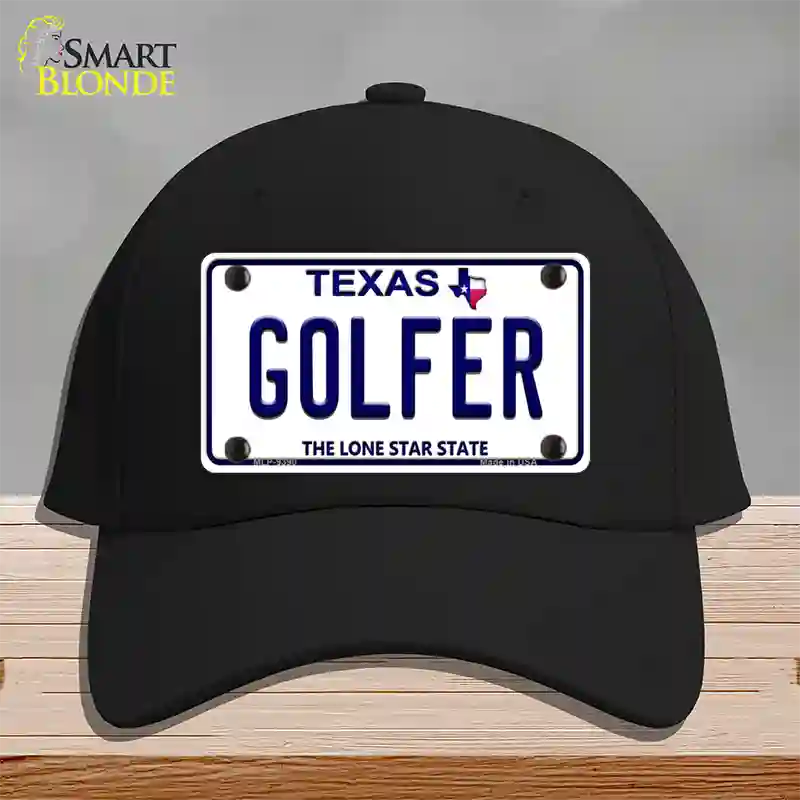 Golfer Texas Novelty License Plate Hat Cotton / Black