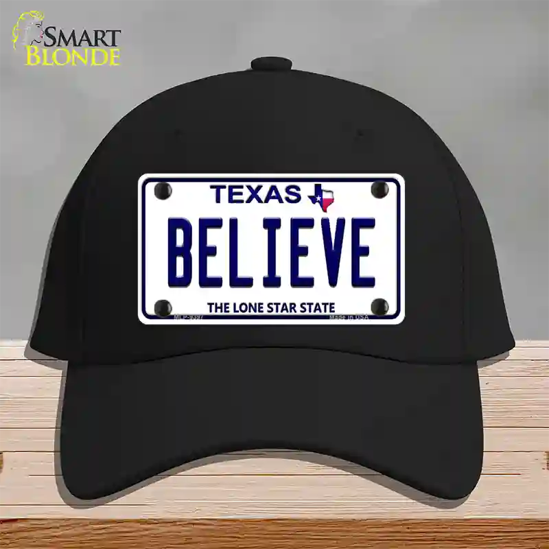 Believe Texas Novelty License Plate Hat Cotton / Black