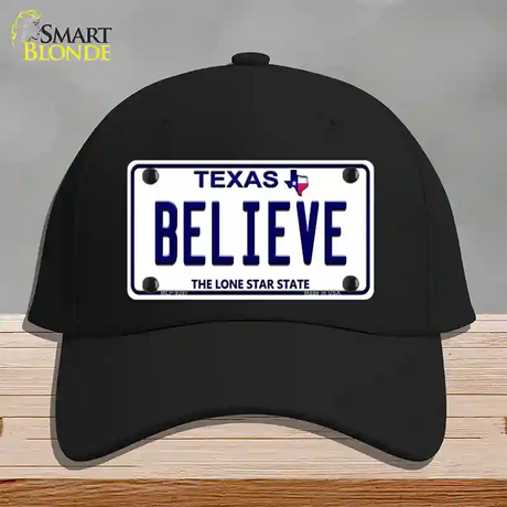 Believe Texas Novelty License Plate Hat Cotton / Black