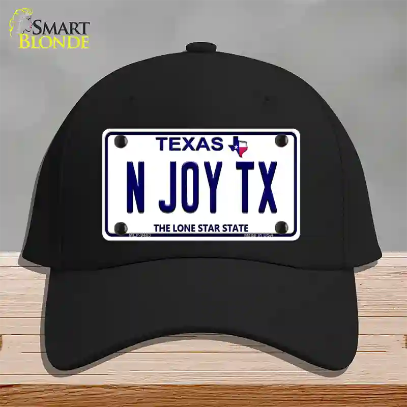 N Joy TX Texas Novelty License Plate Hat Cotton / Black