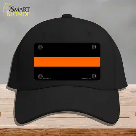 Thin Orange Line Novelty License Plate Hat Cotton / Black