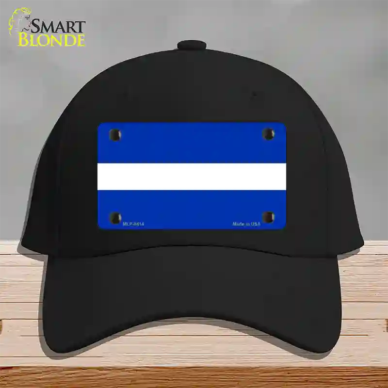 Thin White Line On Blue Novelty License Plate Hat Cotton / Black