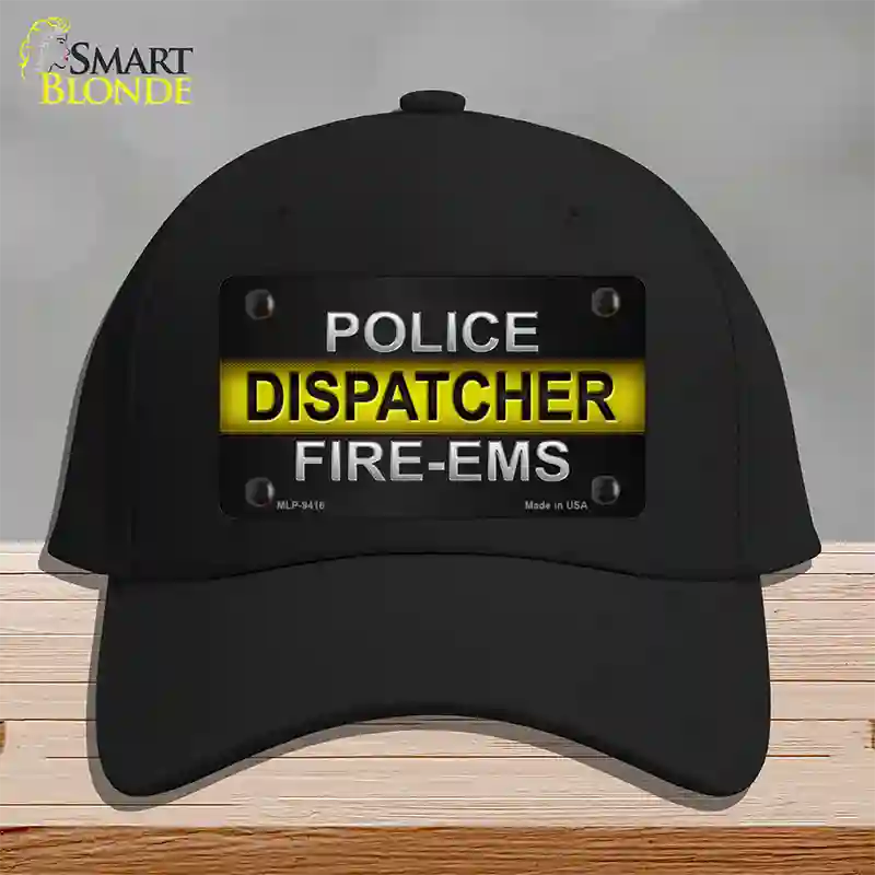 Police / Dispatcher / Fire- EMS Novelty License Plate Hat Cotton / Black