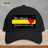 My Heart Answers Every Call Novelty License Plate Hat Cotton / Black