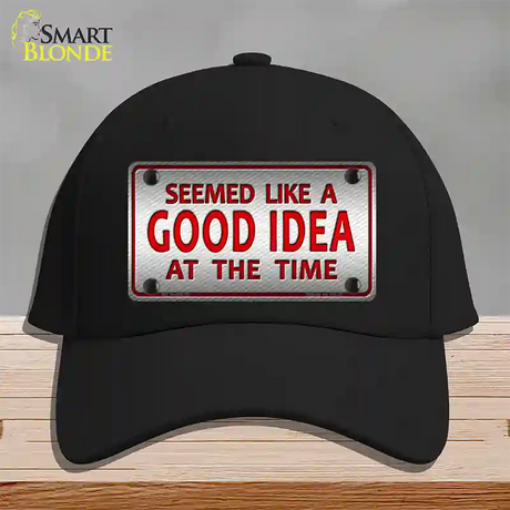 Seemed Like A Good Idea Novelty License Plate Hat Cotton / Black