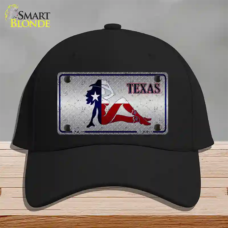 Texas Girl Diamond Novelty License Plate Hat Cotton / Black