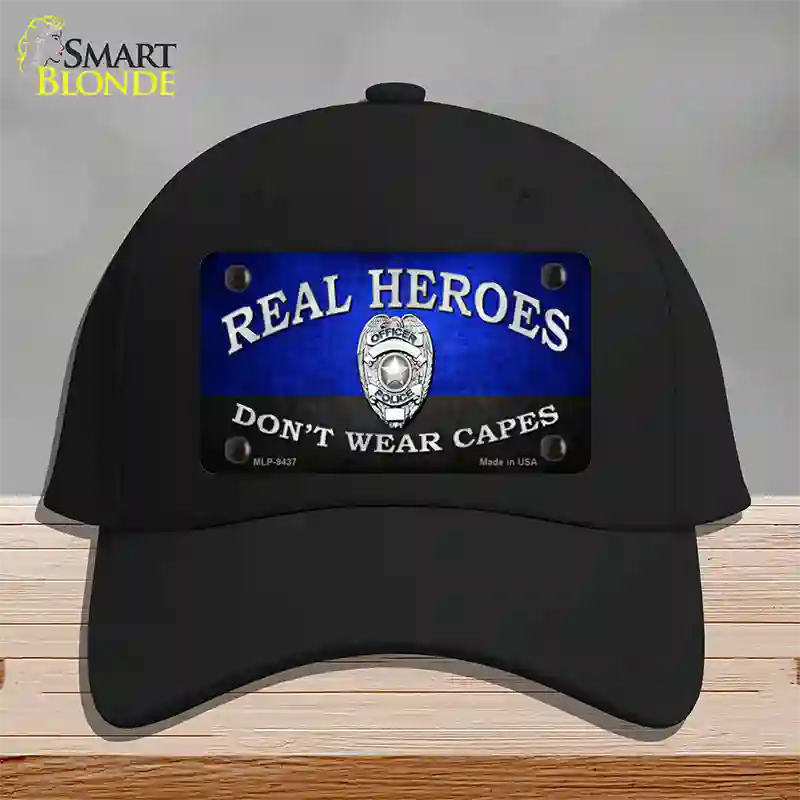 Real Heroes Blue Novelty License Plate Hat Cotton / Black