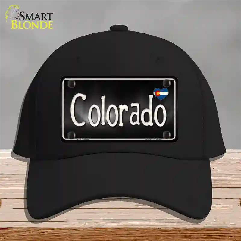 Colorado Flag Script Novelty License Plate Hat Cotton / Black