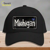 Michigan Flag Script Novelty License Plate Hat Cotton / Black