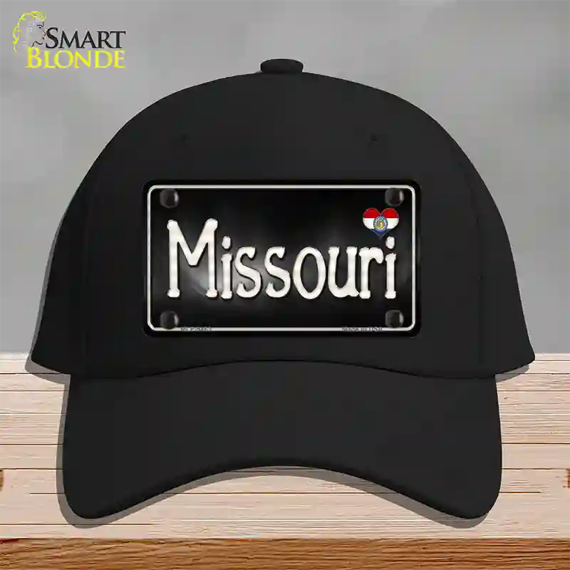 Missouri Flag Script Novelty License Plate Hat Cotton / Black