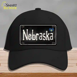 Nebraska Flag Script Novelty License Plate Hat Cotton / Black